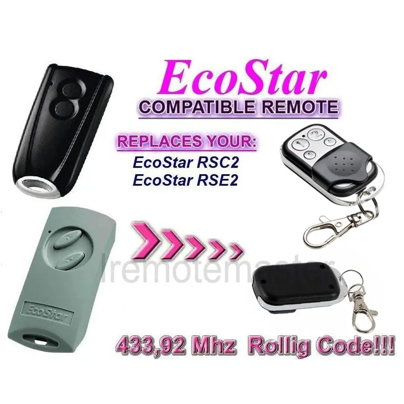 Пульт дистанционного управления для гаража Ecostar RSE2 RSC2 433 МГц непрерывный код