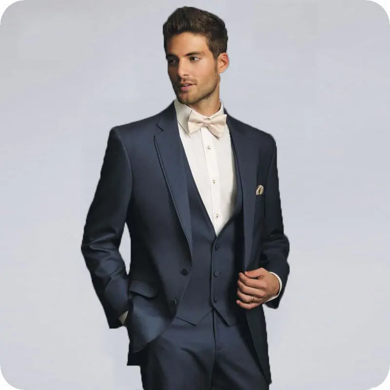 

Navy Blue Men Suits for Wedding Suits Business Slim Fit Formal Prom Party Custom Blazer Tuxedos Best Man Terno Masculino 3Pieces