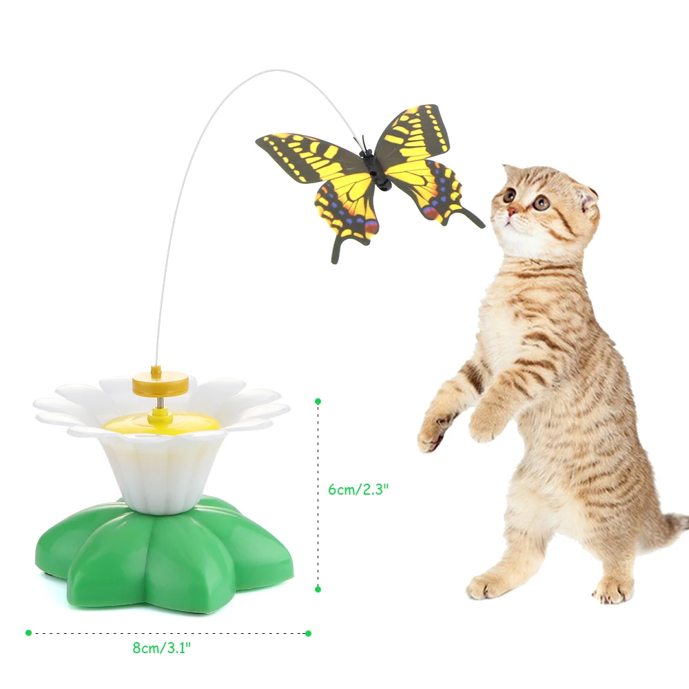 Милый питомец кошка электрические интерактивные игрушки электрические вращающиеся Красочные бабочки забавное сиденье для домашних животных царапина игрушка для кошек собаки котята