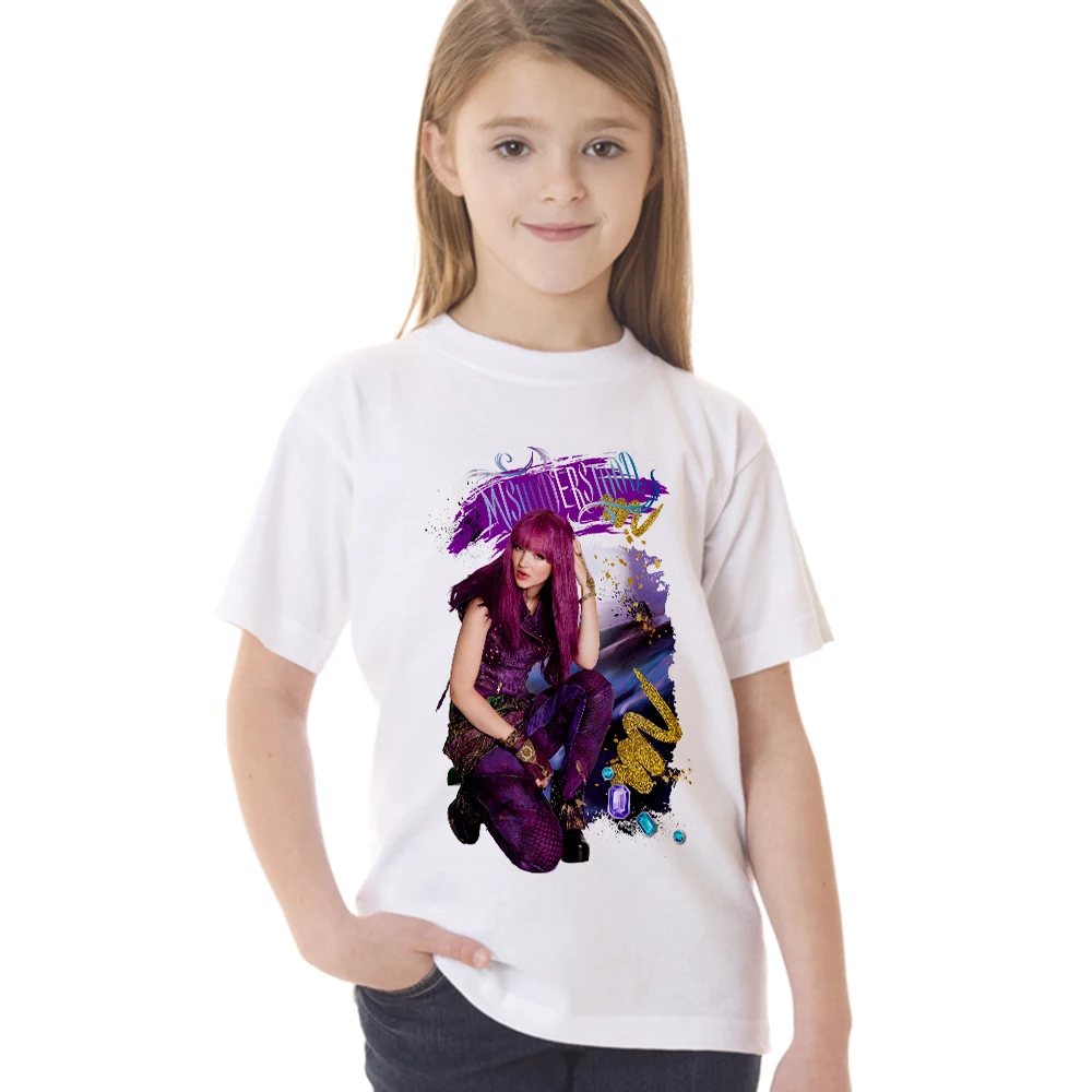 

New Arrival Movie Descendants 2 Teens Girl T Shirt Fashion Cool Kids Short Sleeve T-shirt Children Summer Clothes Tops Tees