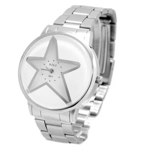 FW817GC New Shiny Silver Band PNP Shiny Silver Watchcase Mens Star Fashion Watch
