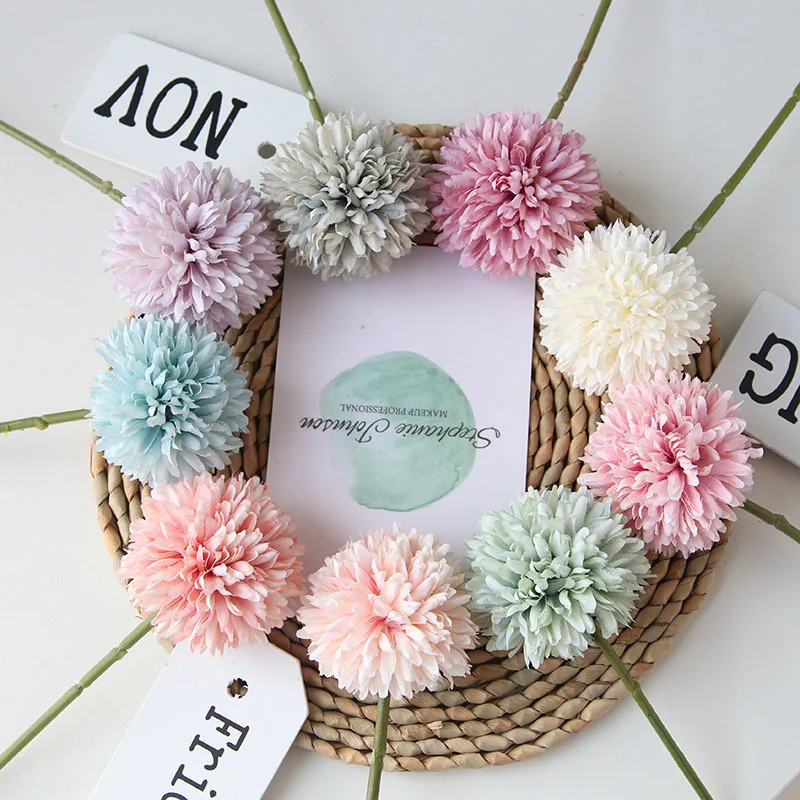 Artificial silk cloth simulation single fantasy dandelion flower ball fake flowers Home wedding photography decorative ornament (3)