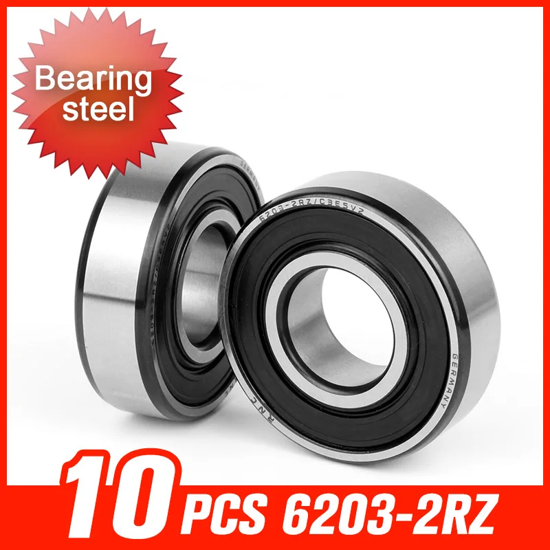

10pcs 6203-2RZ Bearing 40x17x12mm Double Shielded Bearings For Agricultural Laboratory Equipment Hardware Tool Accessories