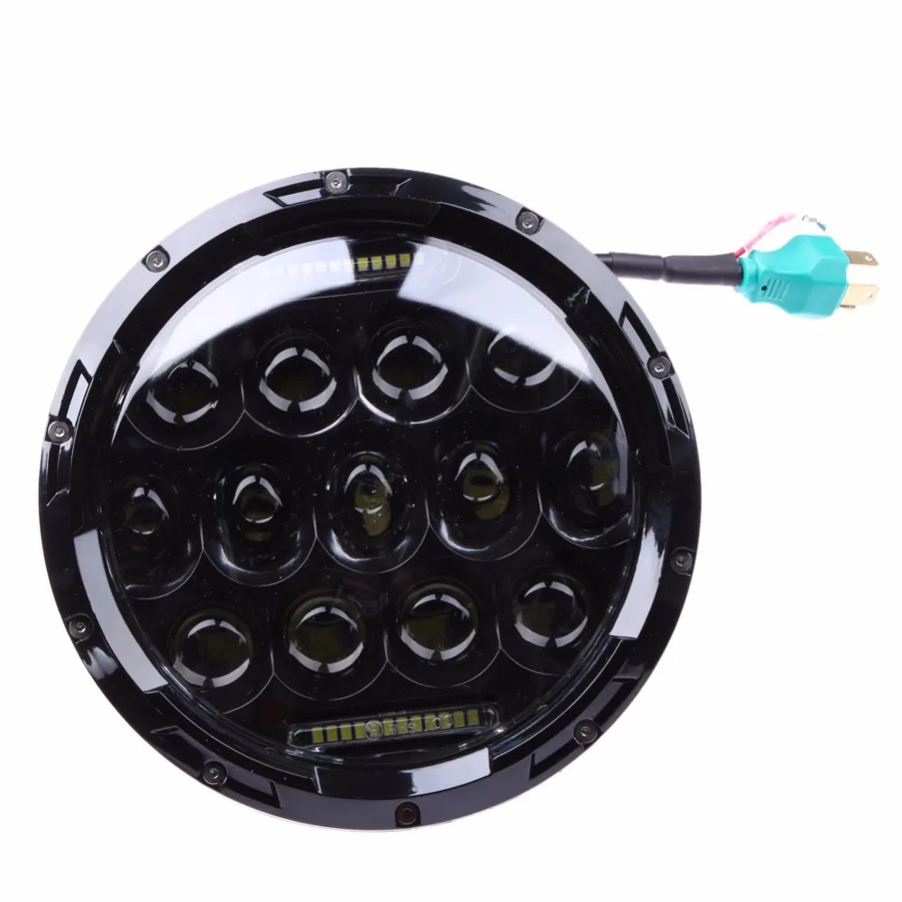 

7" 75 Round Headlight Hi/Lo Beam lamp for Jeep Wrangler JK Auto Car Light-emitting Diode Angel Eye Headlamp Light Lamp Bulbs