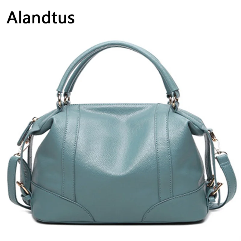 

Alandtus Big Women Bag Beach Handbags High Quality Vintage Lady Leather Shoulder Bag Crossbody Bags For Women Casual Tote Bags