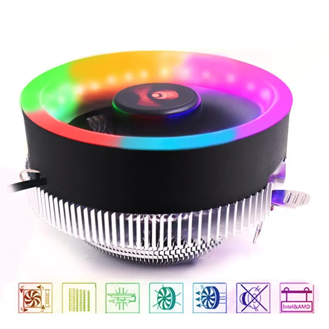 

CPU Cooler Radiator Led Heat Sink AMD Intel Silent 3Pin PC CPU Cooling Cooler Heatsink Fan Intel 1366/775/AM3/AM4