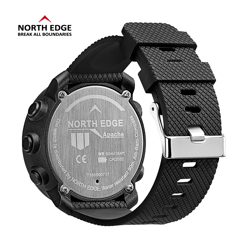 Северная режущая кромка для мужчин спортивные цифровые часы резиновый ремешок водонепроницаемый 50 м плавание бег часов альтиметр барометр военные армейские часы