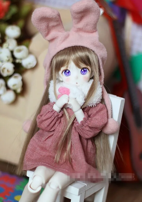 Милый розовый кролик наряд костюм(4 шт.) для BJD куклы 1/6 YOSD 1/4 одежда CW76