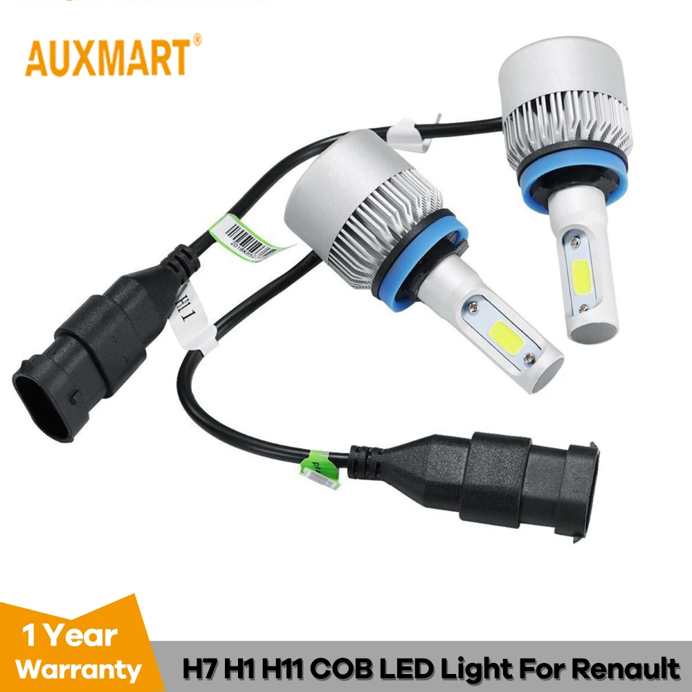 Auxmart LED H7 H11 Singal Beam Bulb H1 LED Headlight Kit 72W 8000lm