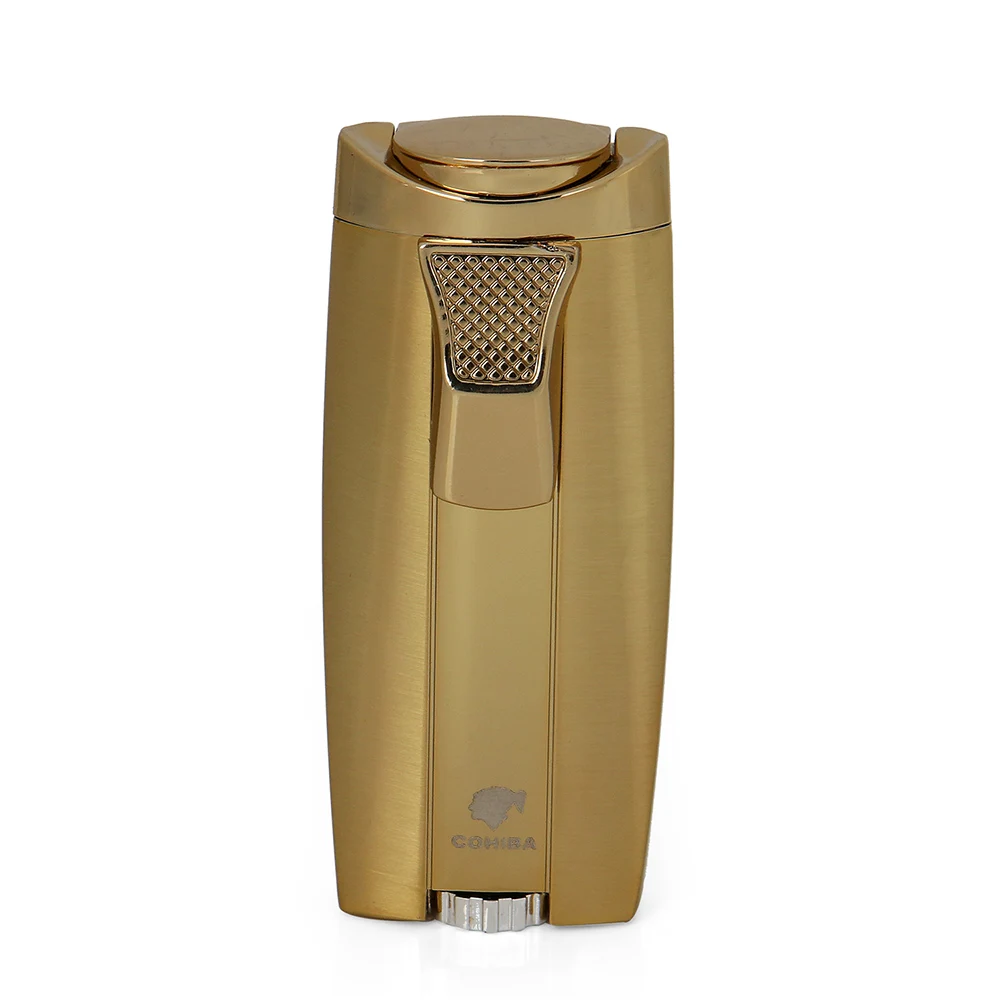 COHIBA Metal Cigar Lighter Windproof 3 Blue Torch Jet Flame Cigarette Refillable Inflatable Butane Gas Electronic Lighters Gift | Дом и сад
