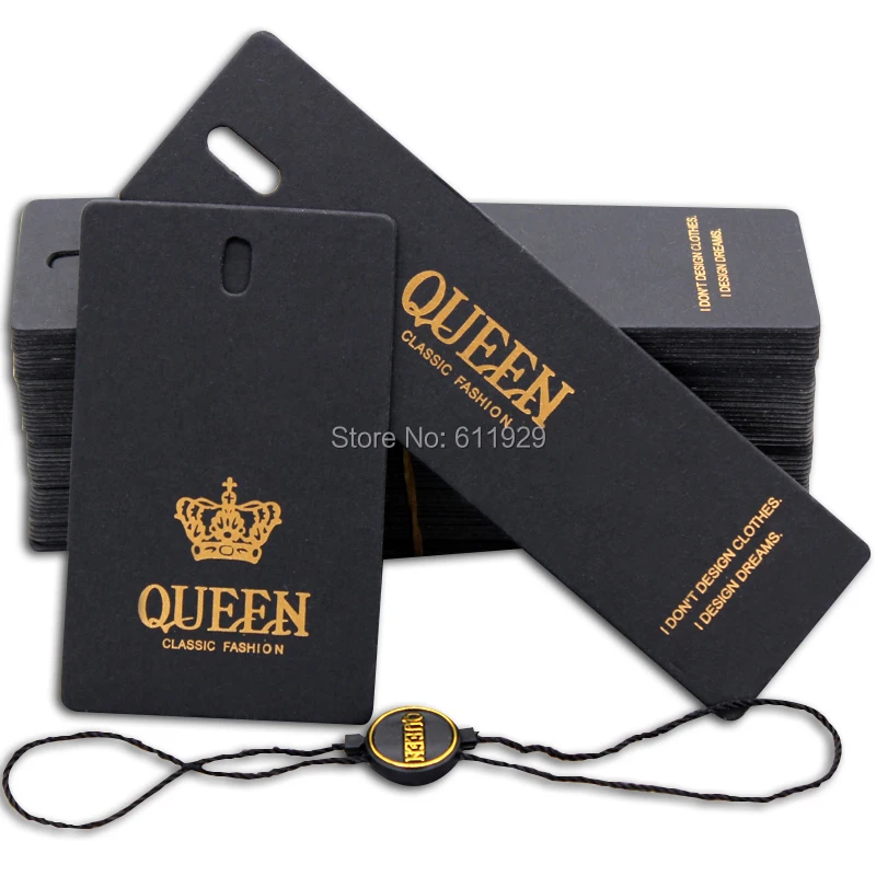 

top grade customized cardboard matte paper tag with golden stamping/clothing hang tag/garment printed tags 1000 pcs a lot