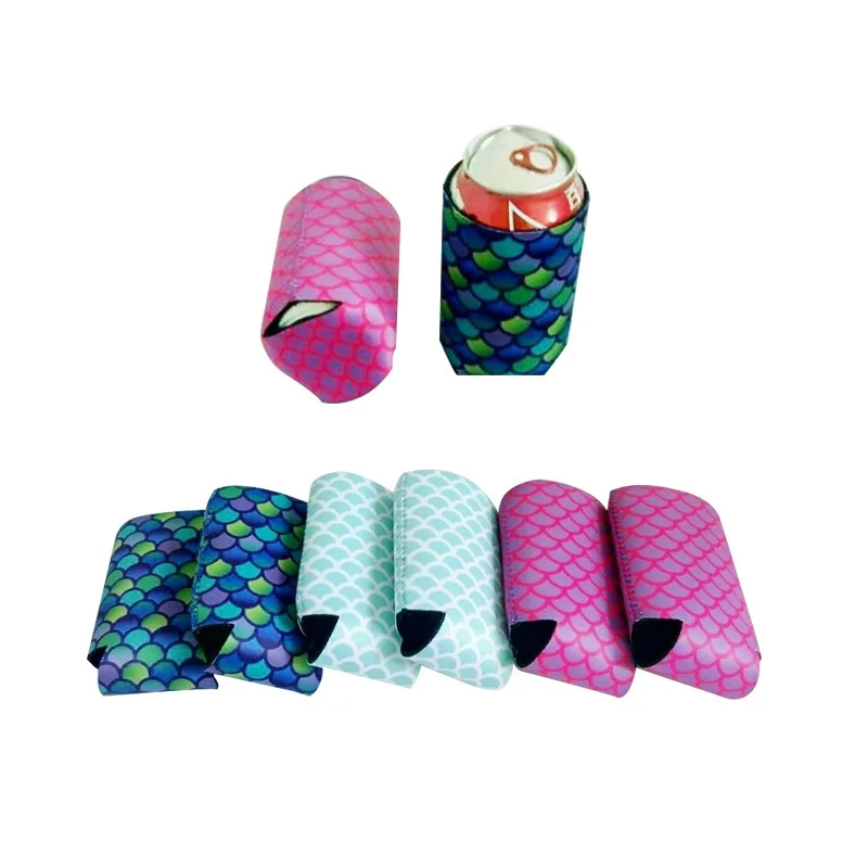 

6-12PC 330ml 12oz Mermaid Themed Insulated Neoprene Beer Soda Sleeve Covers Can Coolers Sleeves Perfect For BBQ Weddings Parties