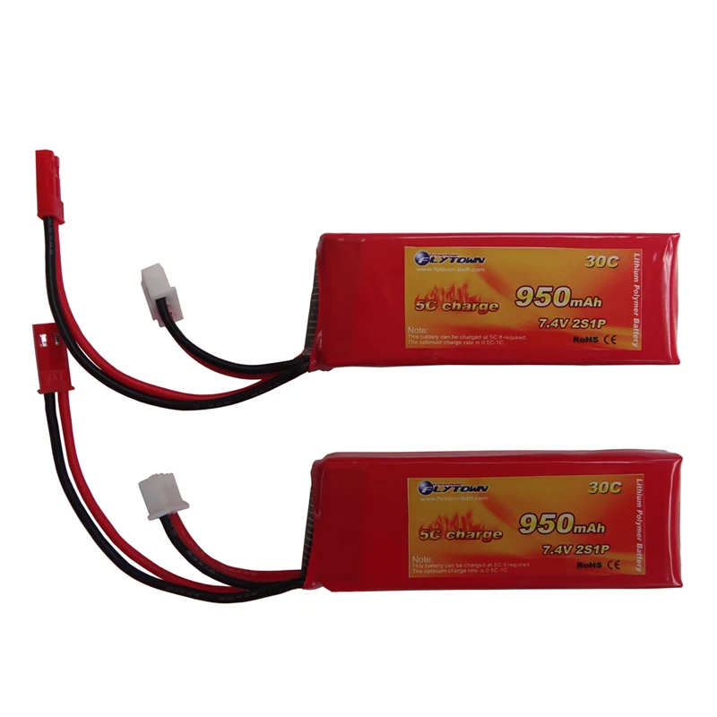 2PCS Flytown 950mAh 7.4V 30C Lipo battery E flite Blade 200QX CX CX2