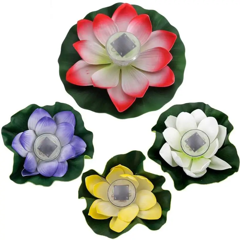 

Multi Colors Solar LED Light Garden Floating Lotus Light Night Flower Lamp for Pond Practical Garden Pool Solar Light