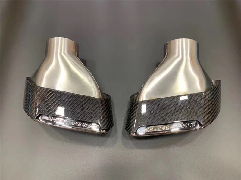 

A Pair Real Carbon New 5 Series Dual Glossy Carbon Exhaust tip Carbon Fiber tailpipe For Bmw G30 G38 NEW 5 SERIES