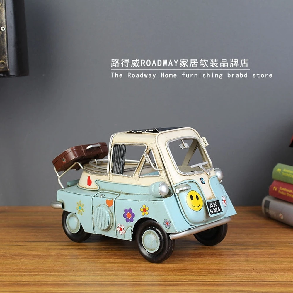  1PCS Retro nostalgia BMW iron classic model bedroom home furnishings soft ornaments small handicraf - 32888885069