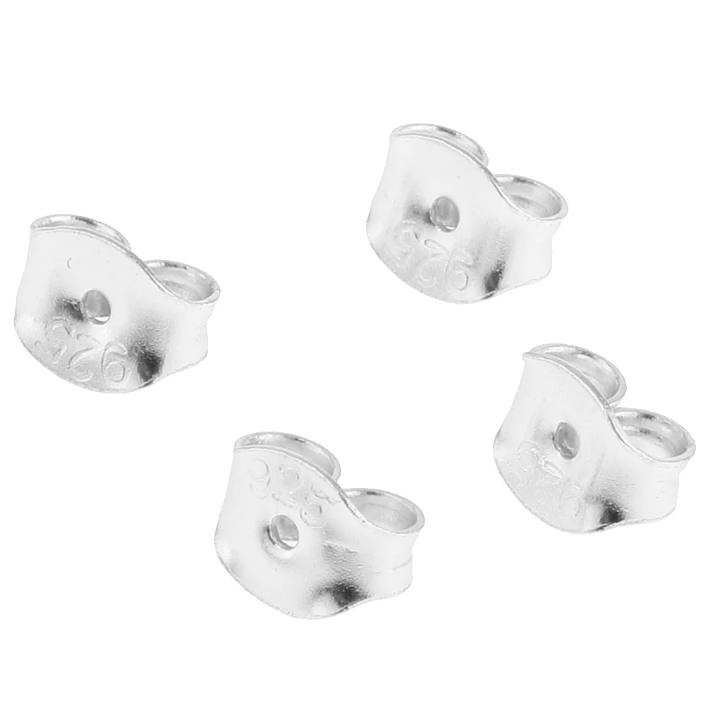 16 Pieces 925 Replacement Earring Backs Stoppers for Ear Studs DIY Craft