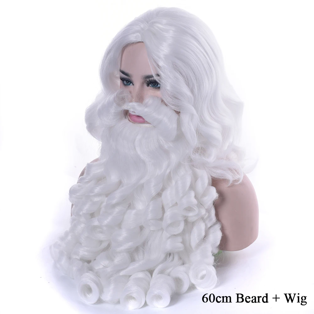 Soowee рождественские костюмы парик Санта Клауса и бороды синтетические волосы короткие SantaClaus Рождественский подарок Косплей парики - Цвет: #3