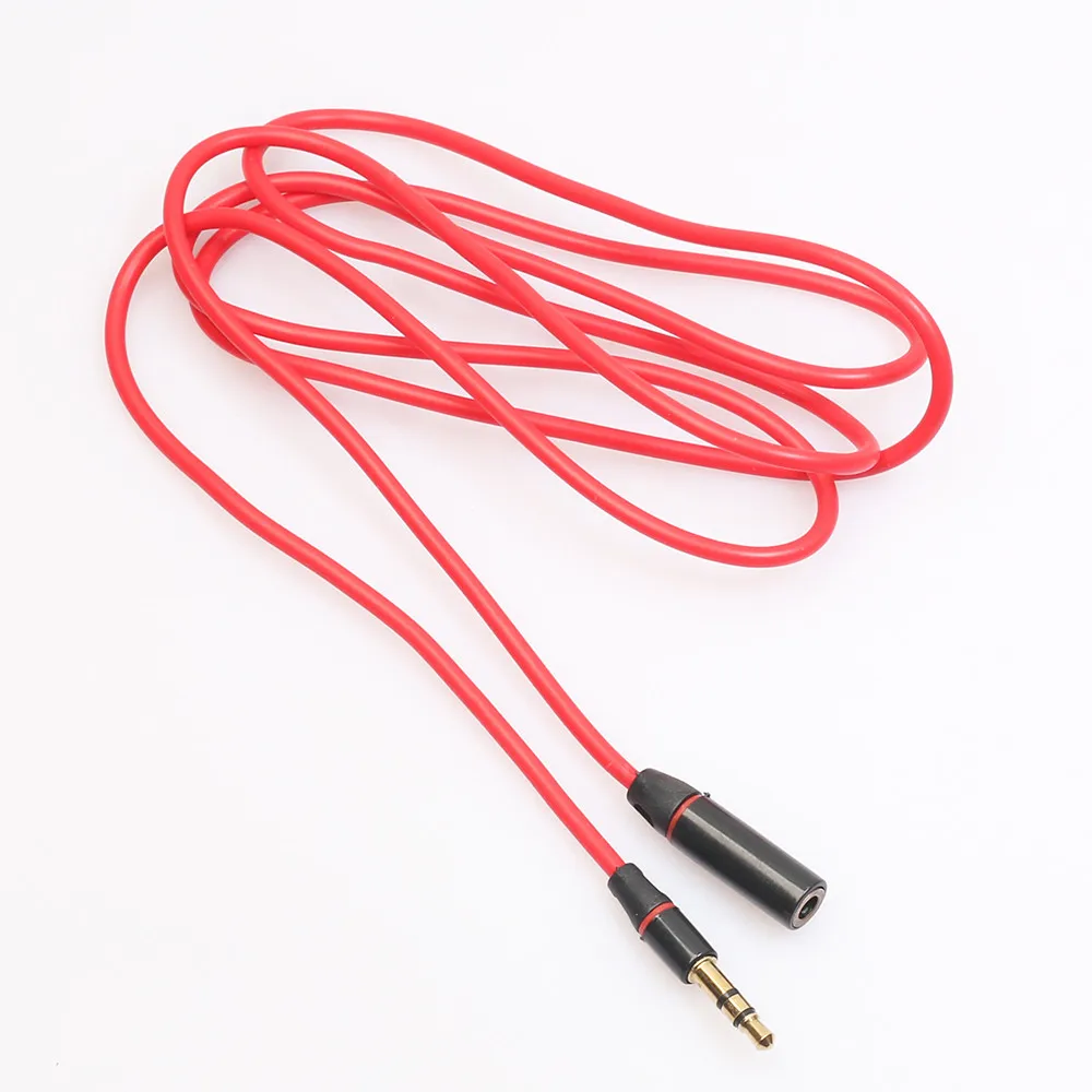 High Quality New Audio Cable 3.5mm Red Male To Female M/F Plug Jack Stereo Audio Headphone