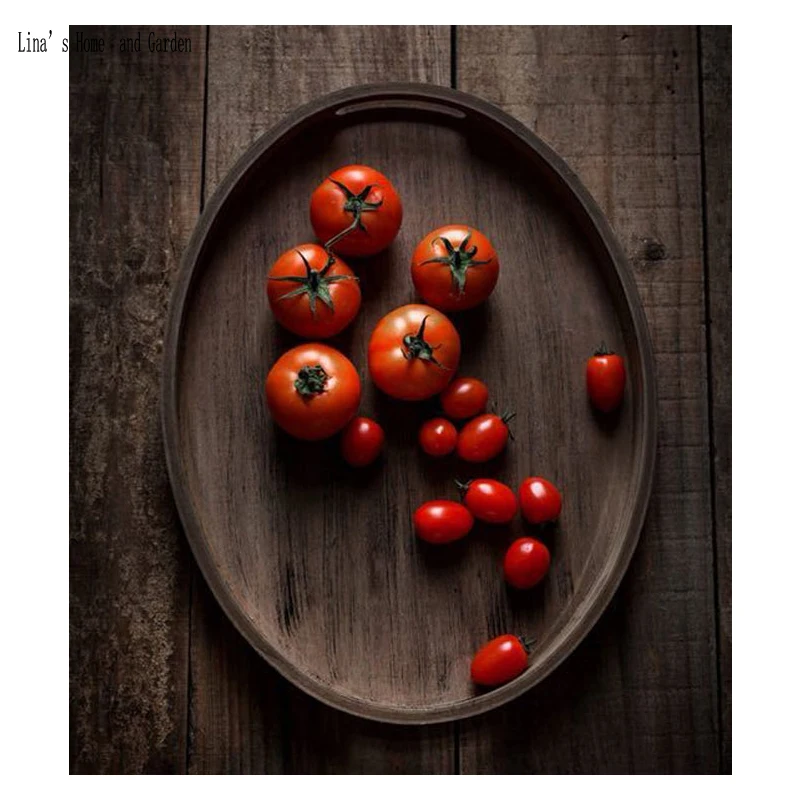 oval handmade french antique wooden tray with cutout handle (3)