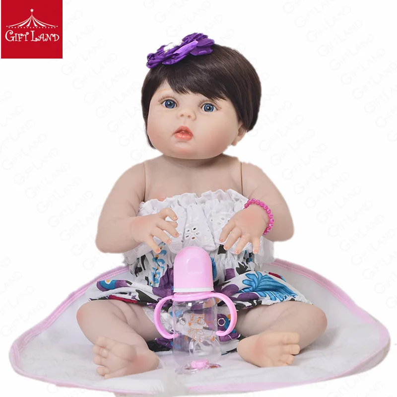 23 дюймов Reborn Baby Doll Bebe Полный Силиконовые ручной работы Bonecas Bb кукла-реборн