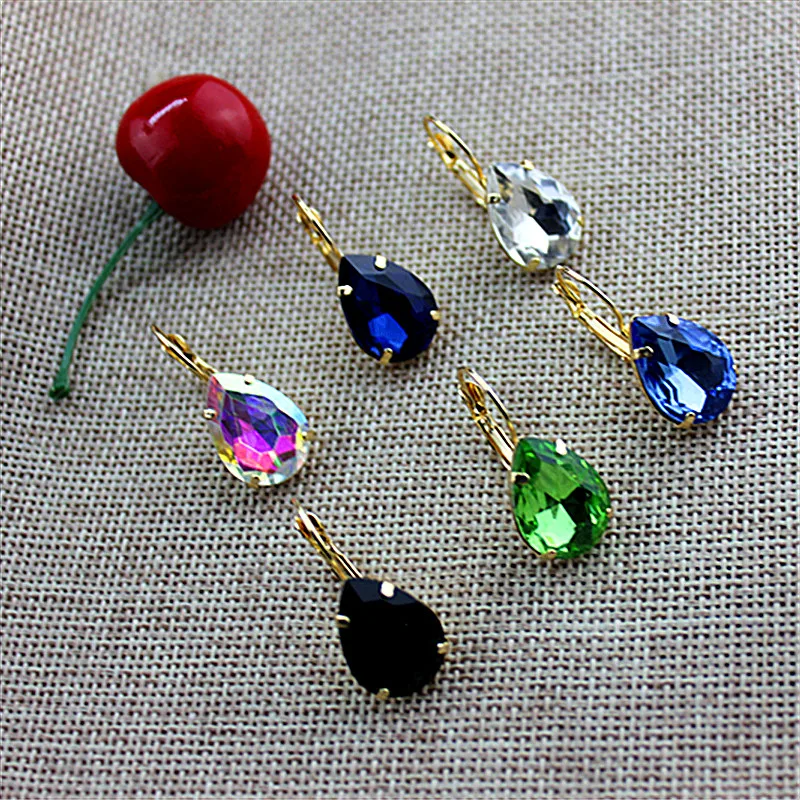 

Hot new women jewelry Girl Birthday Party beautiful black and white green blue color ear hook Style Earrings FREE SHIPPING