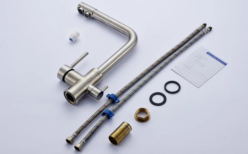 FLG Water Filter Kitchen Faucet Brushed Nickel Tap 360 Rotation with Water Purification Features Taps For Drinking Kitchen Mixer