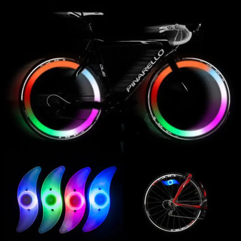 2 x Blue Bike Bicycle Cycling Wheel Spoke Wire Tyre Bright LED Flash Light Lamp