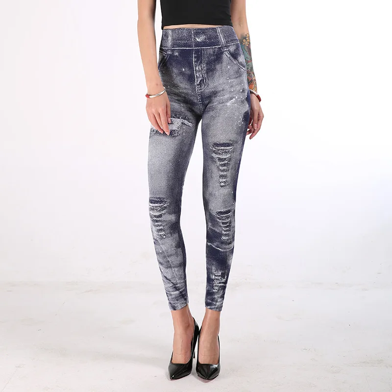 

Fashion Printed Leggings Jeggings Femme Jeans Leggins Super Elastic Pencil Pants High Waist Push Up Legginsy Women Plus Size 3XL