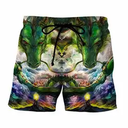 Lizhiyang 2018 Новая мода лето Для мужчин Пляжные шорты 3D принт Dragon Ball shenron Для мужчин бермуды доска Шорты для женщин Мотобрюки популярный стиль