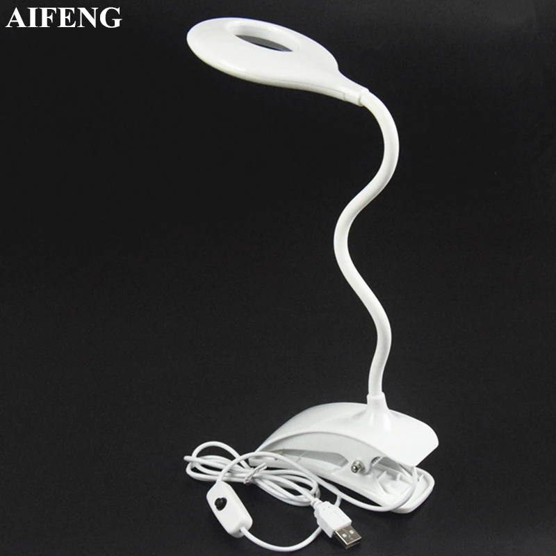Настольная лампа AIFENG 16 светодиодов ночник для чтения с клипсой и гибким шлангом