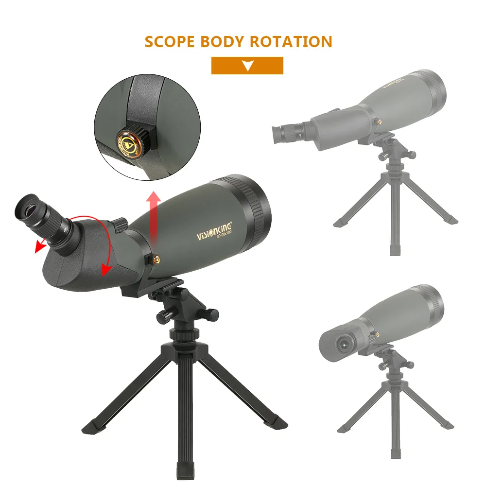 Visionking 30-90x100 охотничий зрительный прицел BAK4 монокулярный телескоп широкий обзор наблюдение за птицами прицел для гольфа с адаптером для телефона