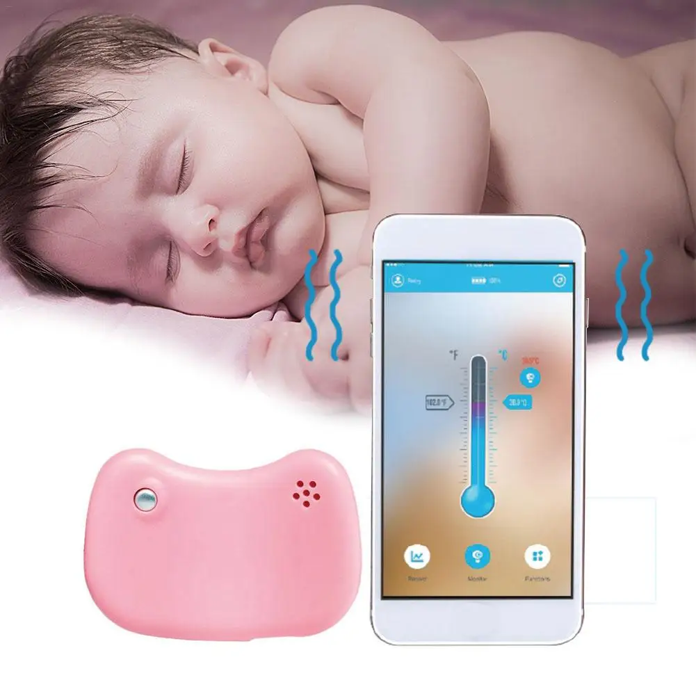 

Baby Health Care Smart Medical Wearable Digital Thermometer Bluetooth 4.0 Wireless 24HR Fever Monitor For Kids
