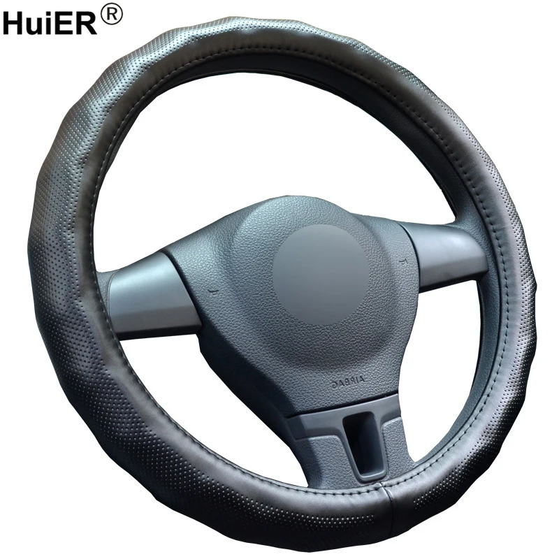 Car Steering Wheel Cover Genuine Leather Wear resistant Styling Braid on The Steering-wheel Automotive Accessories | Автомобили и