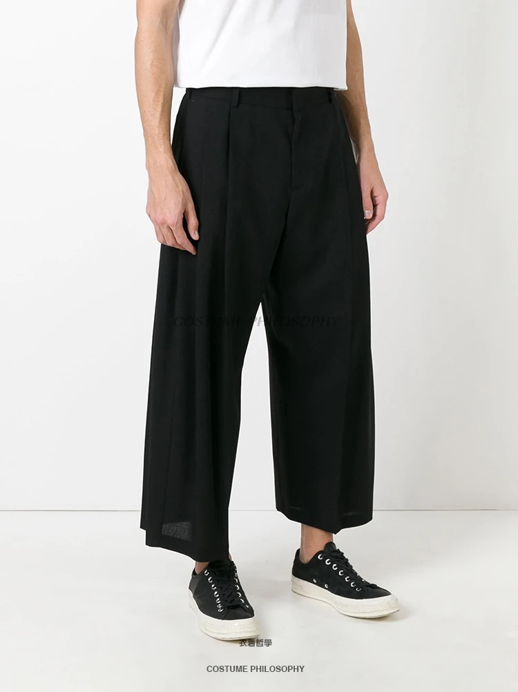 Custom size New Men's Clothing Fashion stylist GD fold of slacks and broad-leg trousers plus singer costumes | Мужская одежда