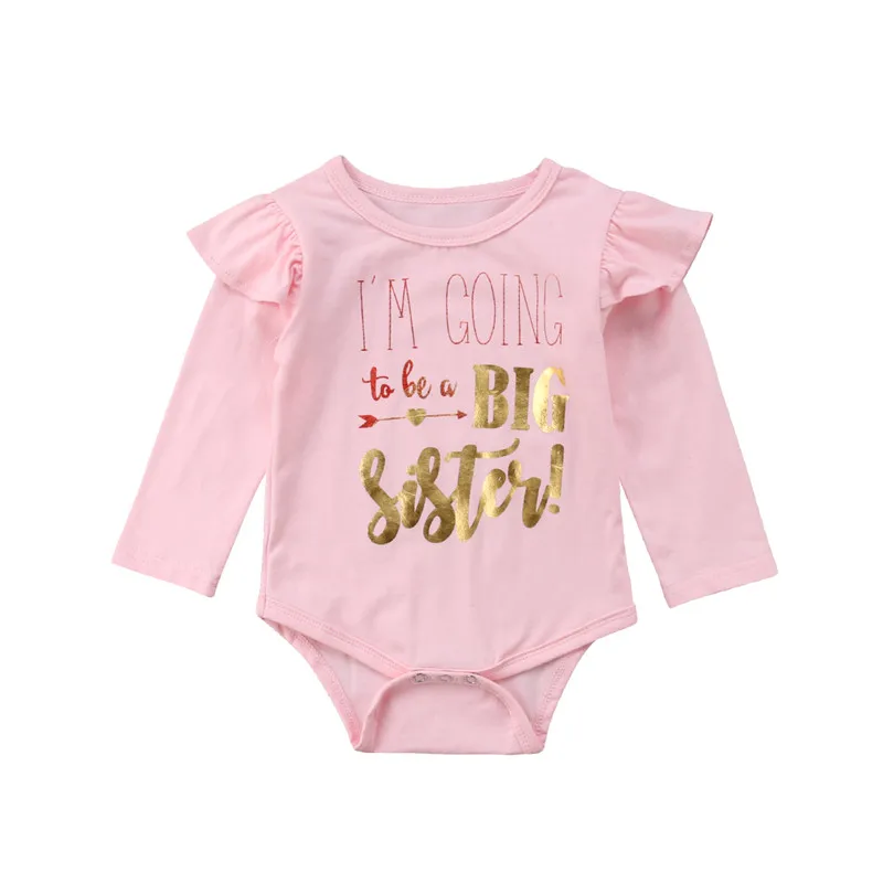 Pudcoco Kids Bodysuit Toddler Baby Girl Flutter Long Sleeve Bodysuit