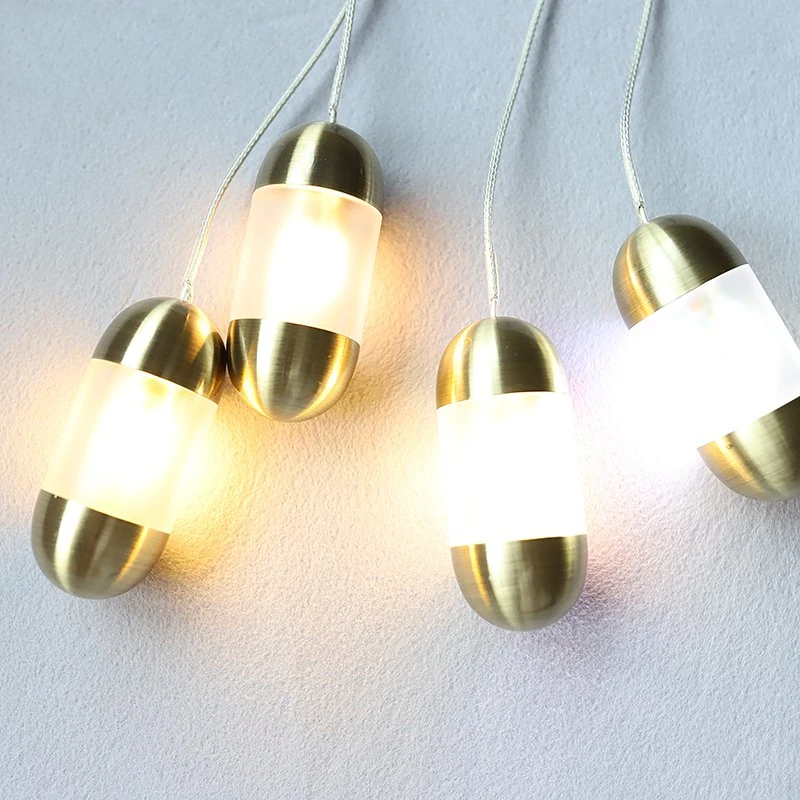 

Simple Single-headed Gold Led Small Pendant Lights Bedroom Bedside Creative Capsule Hanglamp Dining Room Kitchen Hanging Lamps