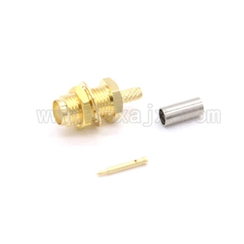 

JX 10 PCS Connector RP-SMA Female Plug Bulkhead Crimp RG174 RG316 LMR100 Cable High Quality minijack plug Wire Connecto