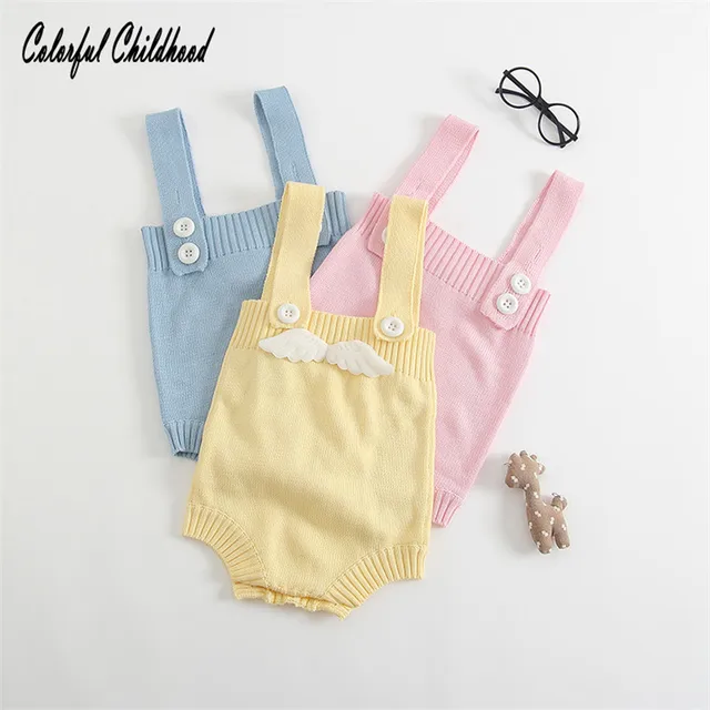 0 2Y baby girls rompers angel wings warm thick vest for