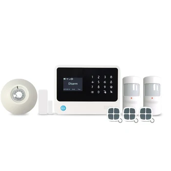 

LCD Display Home Security Alarm System with ceiling Motion Sensor Wireless Alarm System IOS Android APP Control GSM wifi Alarm