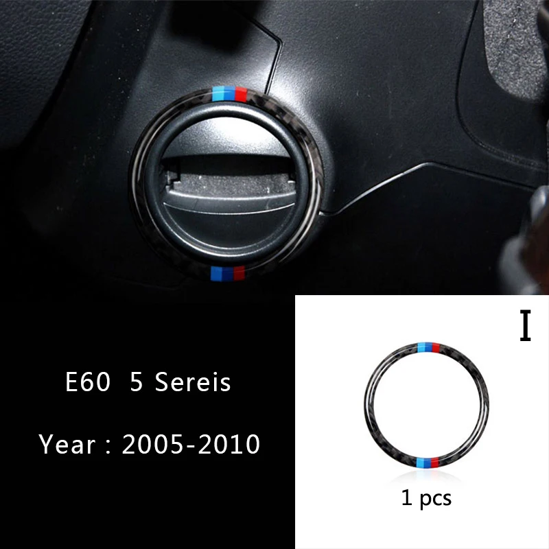 Углеродное волокно салона автомобиля переключения передач кондиционер CD панель двери подлокотник декоративные полоски крышка отделка наклейки для BMW 5 серии E60 - Название цвета: I Type