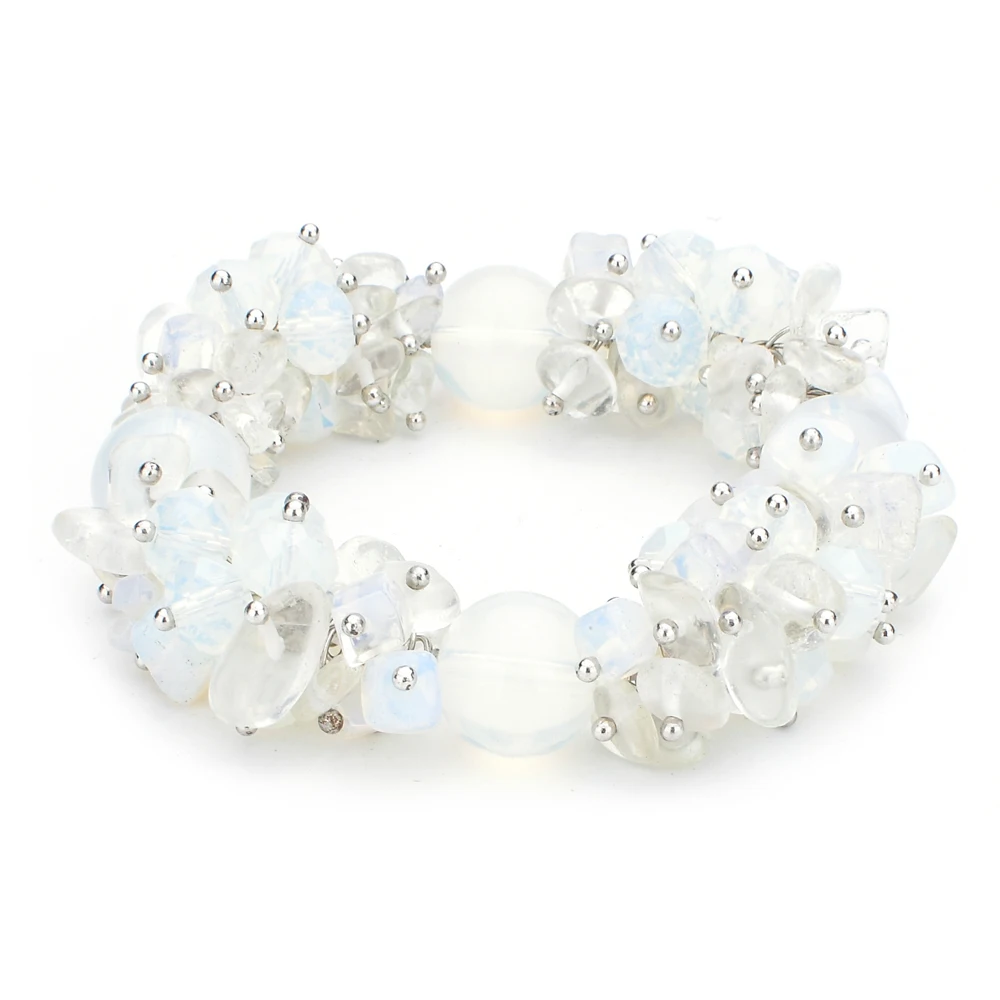 LUBINGSHINE Irregular Natural Stone Strand Bracelets Gravel Charms Handmade Jewellery Women Chic Stretch Elastic Bracelet Women