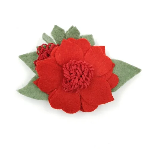 HH78-20 Фетровая нейлоновая повязка на голову с цветами, повязка на голову с зелеными листьями, Многослойная лента для волос с цветком, аксессуары для волос для младенцев - Цвет: HH78-20