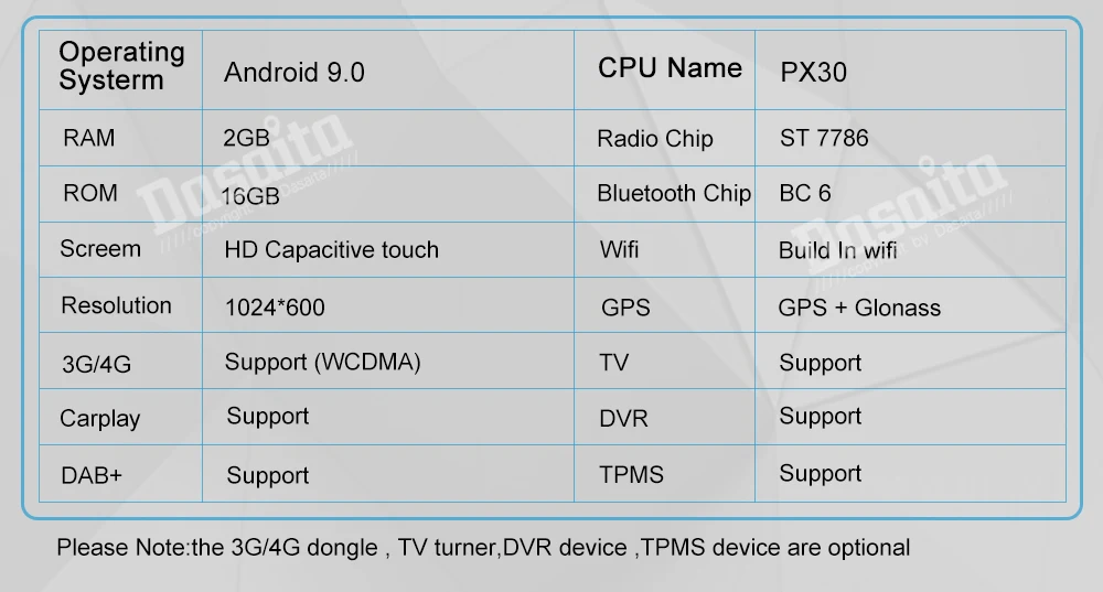 Dasaita 1 Din автомобильный Android 9,0 радио 10," HD экран для Toyota RAV 4 Bluetooth Mp3 автостерео четырехъядерный 16G rom