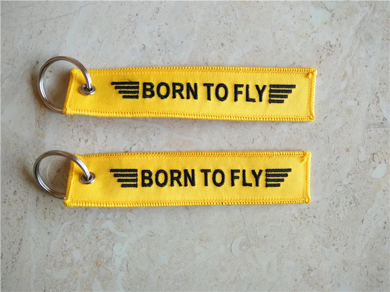Born To Fly вышивка брелок для чемодана вышивка ткань брелок - Название цвета: RBF Yellow