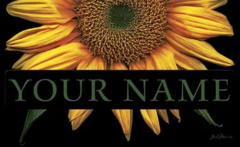 

Sunflowers on Black Personalized/Customizable Indoor Outdoor Welcome Door Mat