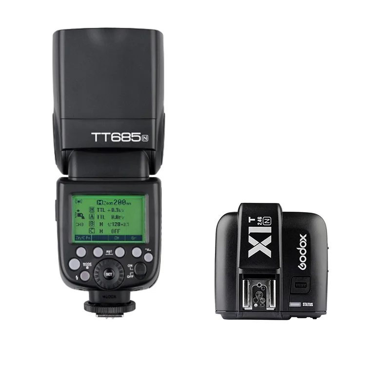 Godox TT685C/S TT685N 2,4G беспроводной HSS 1/8000s GN60 ttl беспроводной светильник вспышки Speedlite X1T триггер для камеры Nikon canon sony - Цвет: TT685N X1T-N