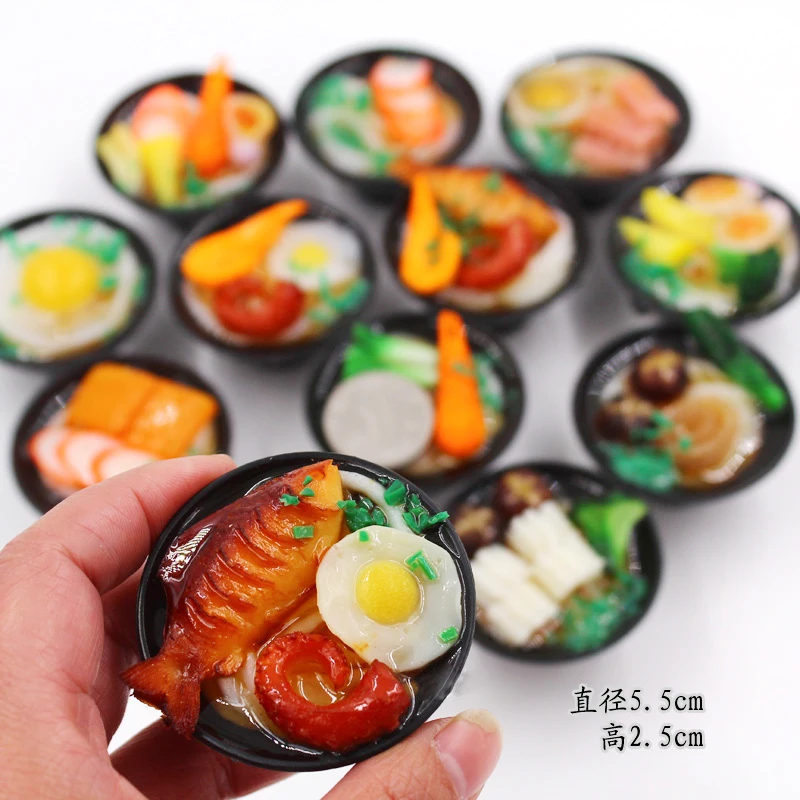 

2PCS New 1/6 Miniature Simulation Seafood Noodles food Play Doll House Kitchen Toys for Barbi Blyth BJD Doll