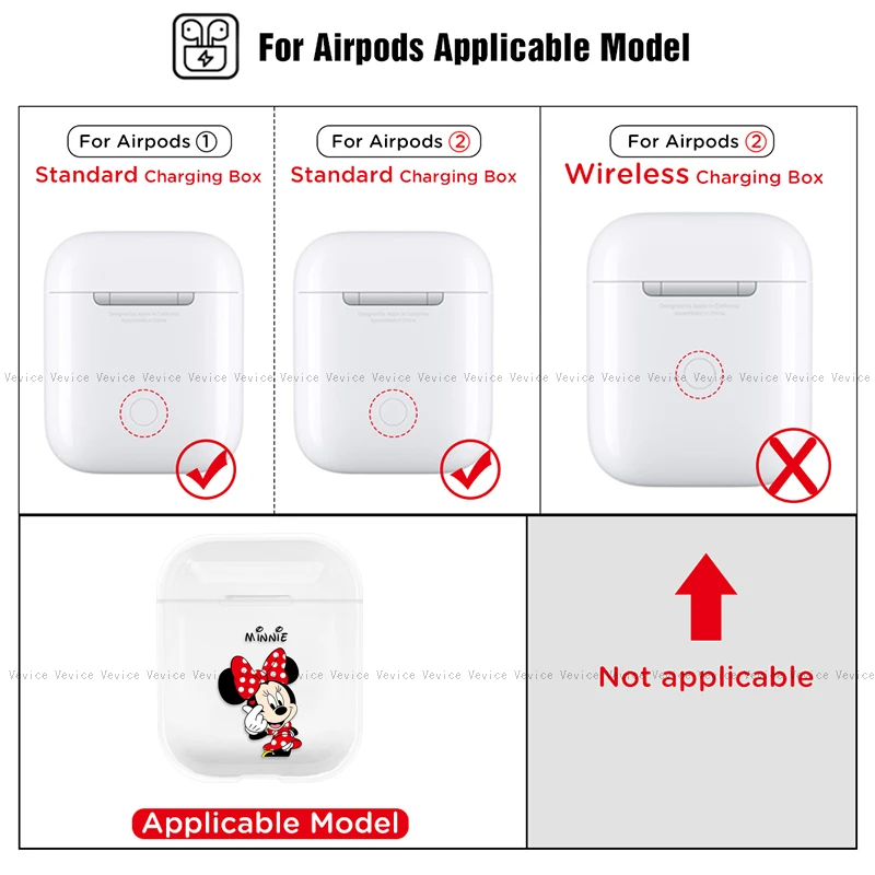 For Apple Airpods 1/2 Cute Case Cover Cartoon Wireless Bluetooth Earphone Cases For Airpods2 Headphone Hard Protective Cover For Apple Airpods 1/2 Cute Case Cover Cartoon Wireless Bluetooth Earphone Cases For Airpods2 Headphone Hard Protective Cover