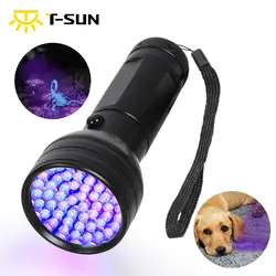 УФ светодио дный светодиодный светодио дный фонарик 51 LED s ультра фиолетовый Torch Light лампа черного света для домашних животных мочи